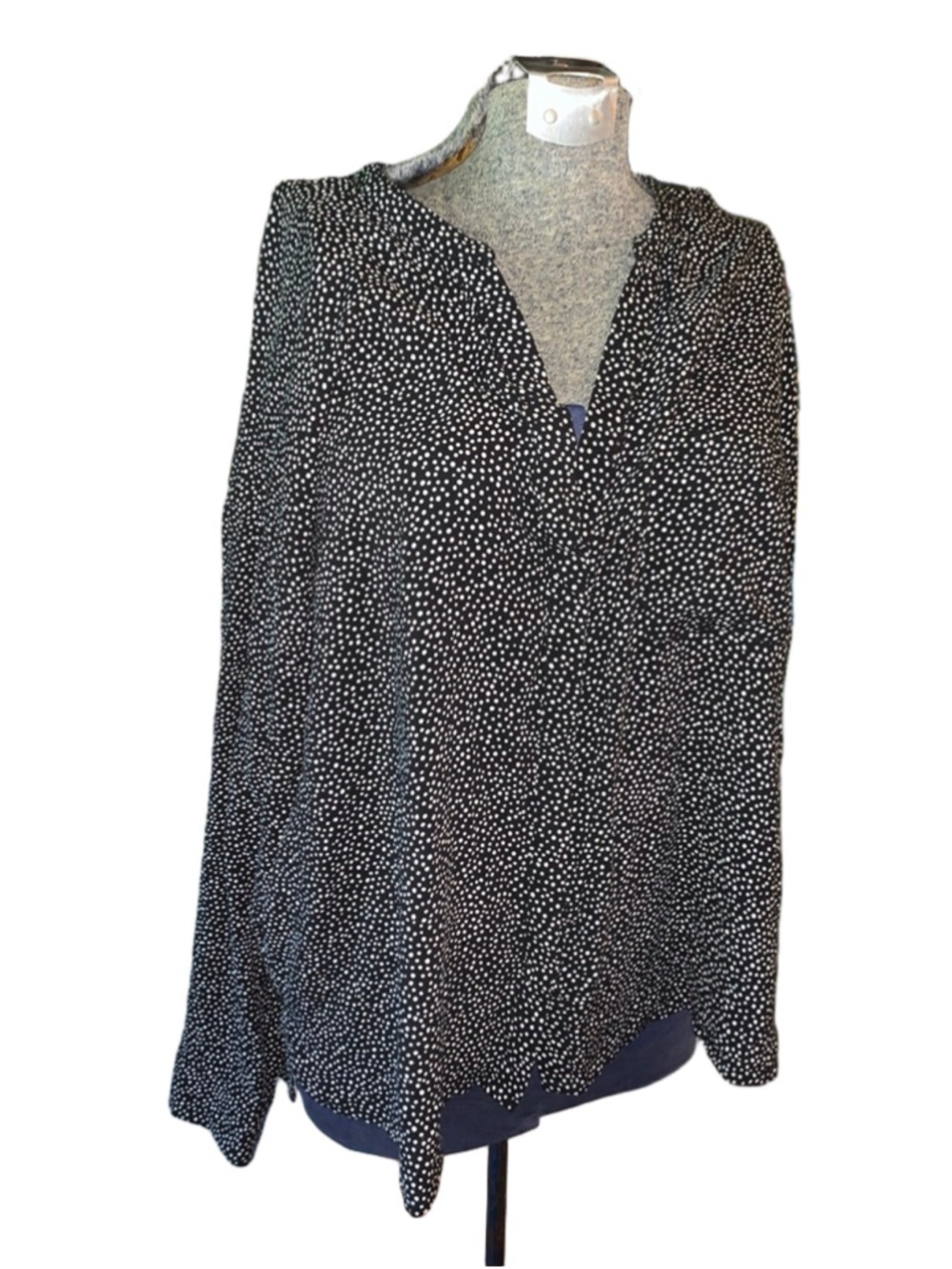 Women's Old Navy Black & White Polka Dot Blouse XL